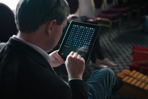 Man using tablet
