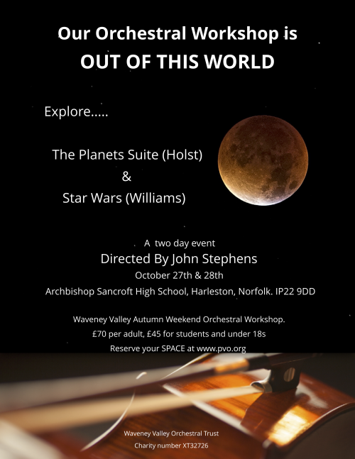 A workshop poster for "Out of this World." October 2018