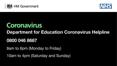 DfE Coronavirus helpline
